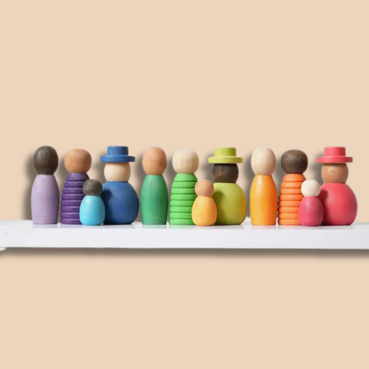 Inclusieve Regenboog Houten Poppen