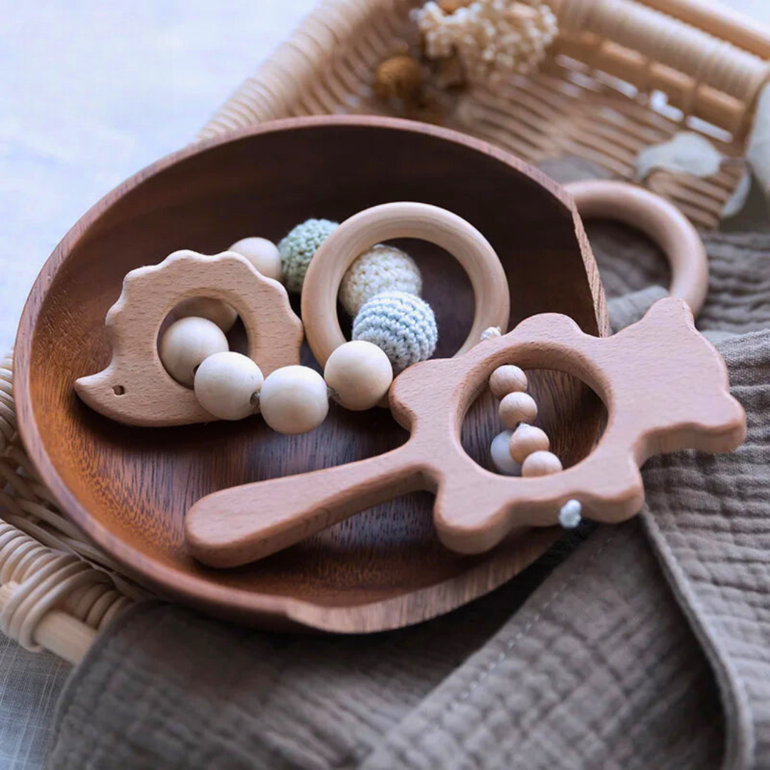 Duurzame Houten Rammelaar Set