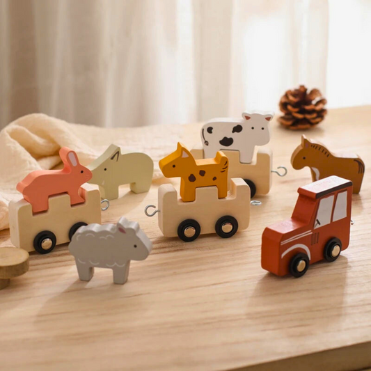Houten Trein met Boerderijdieren