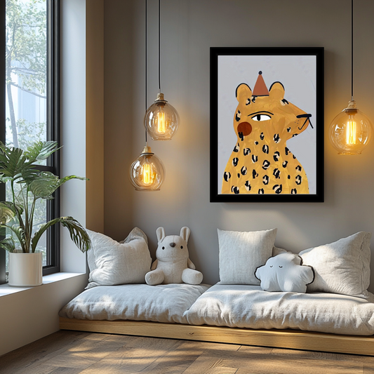 Canvas Schilderij 'Luipaard in Stijl'