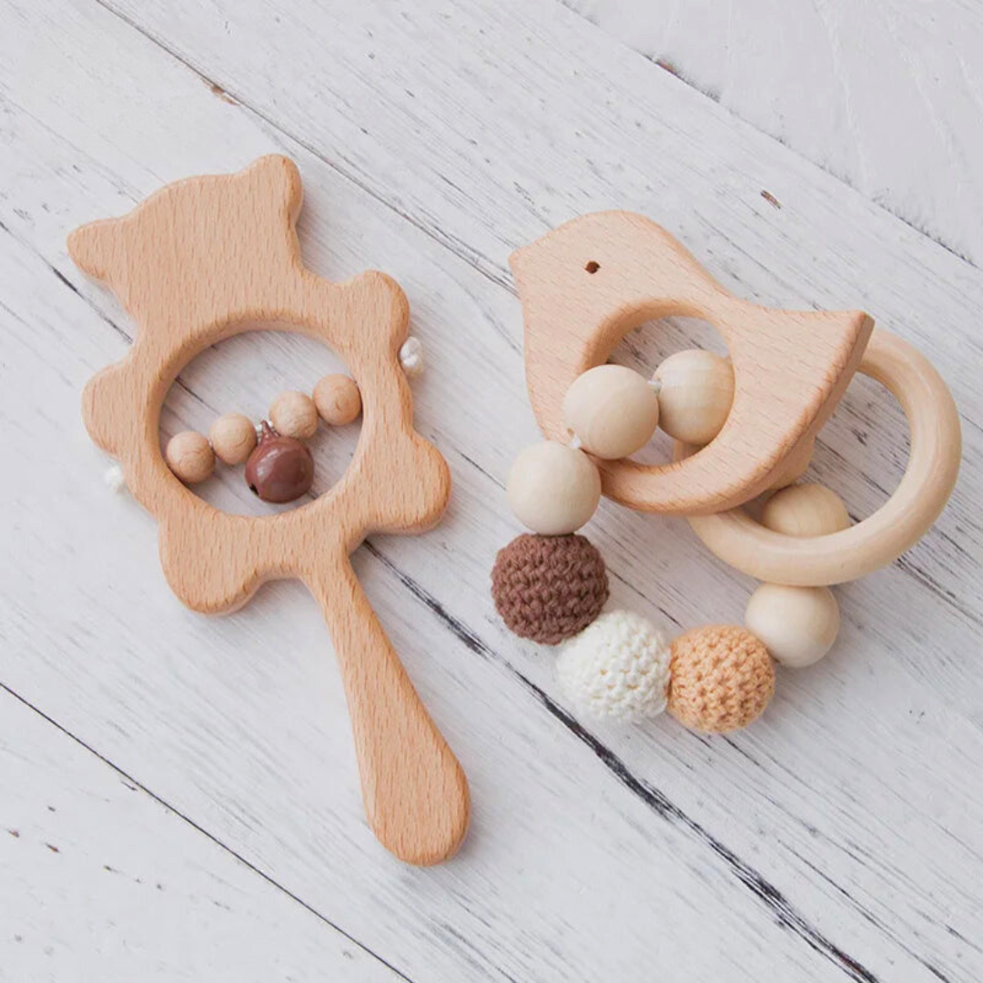 Duurzame Houten Rammelaar Set