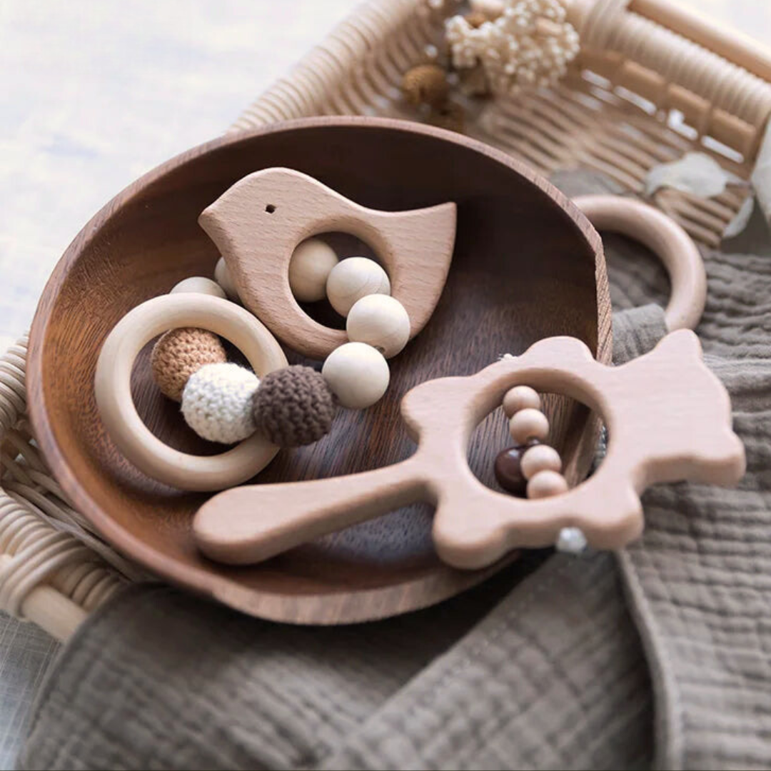 Duurzame Houten Rammelaar Set